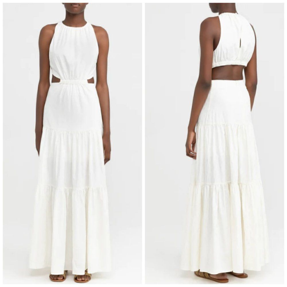 Significant Other Poppy Cut-Out Maxi Dress Ivory White Small - Picture 12 of 13